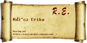 Rácz Erika névjegykártya