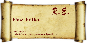 Rácz Erika névjegykártya